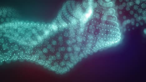 animation of moving network of blue glowing lights on dark background