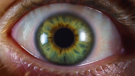 extreme close-up of a human green eye