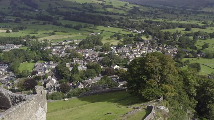 Drone Shot Approaching Castleton 07