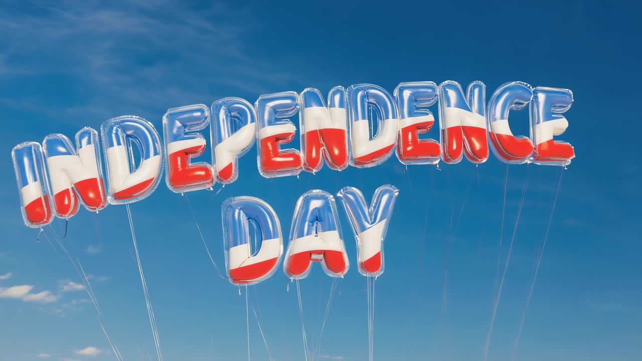 Independence Day Balloons in Sky