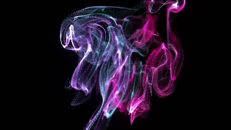 4k particle explosion - mushroom-flying powder grains - abstract digital energy slow motion particle background - colorful mushroom shaped explosion - particles flying dancing - a thousand points fly - pink green purple color