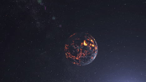 burning earth in space