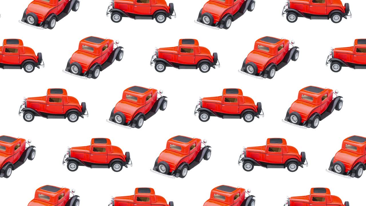 장난감 자동차 애니메이션 배경: 알파 채널과 함께 비디오