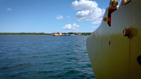 side shot of ferry between gotland and faro