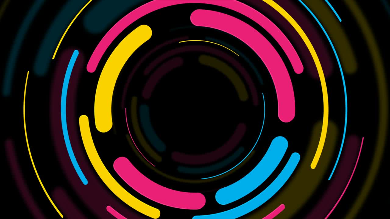 Colorful minimal geometric circles abstract motion background