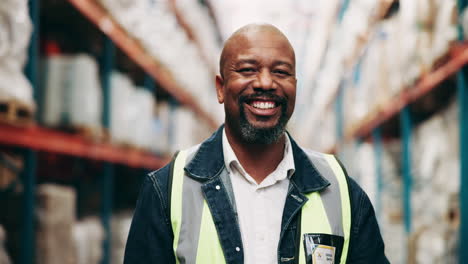 warehouse worker wearing safety vest