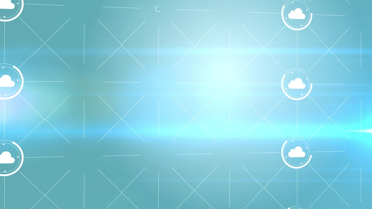 Server room wireless technology internet connection big data processing center animation iot