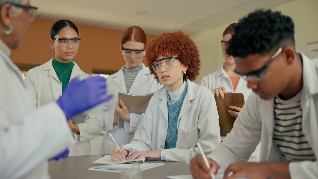Science classroom with students