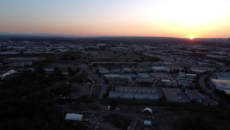 Stunning Aerial Views of Calgary&#039;s Industrial Sector during the Golden Hour