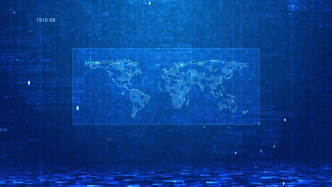 Futuristic abstract background with digital blue light effects digital data technology concept cyber