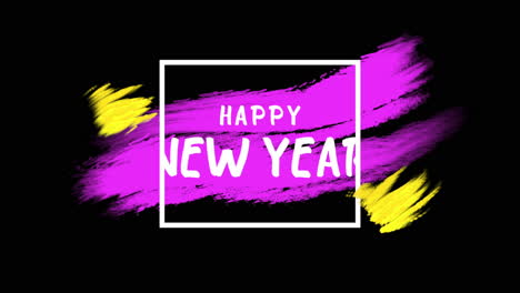 Happy-New-Year-with-colorful-art-brush-1