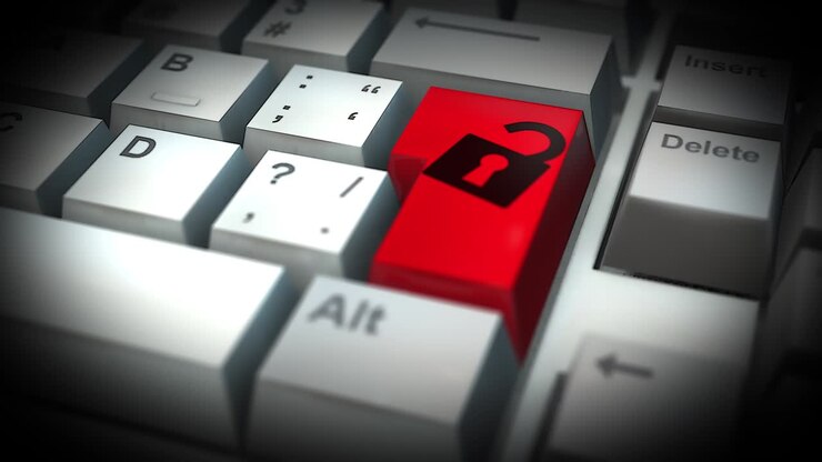Open lock Button On Computer Keyboard