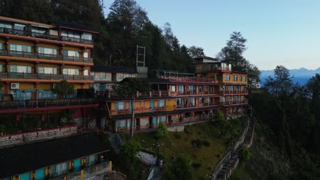 aerial footage of architectural marvels on hillside (high-res footage)