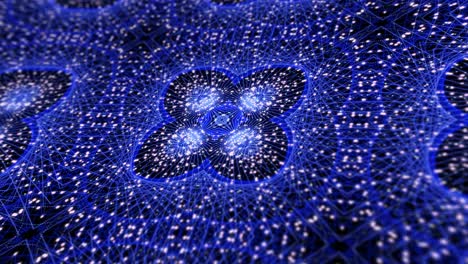 animación en bucle sin costuras abstracta del fractal de mandala digital. 4k partículas florales multicolores concepto de gráficos de movimiento de cuadrícula. fondo caleidoscópico para yoga, meditación, fitness, clubes, etc.
