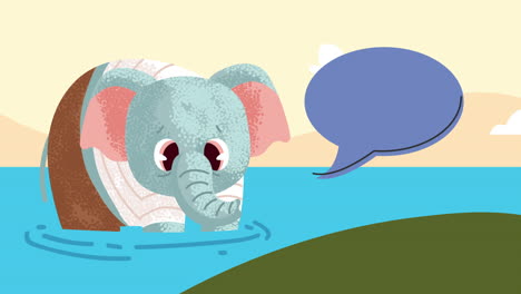 cute elephant comic character animation