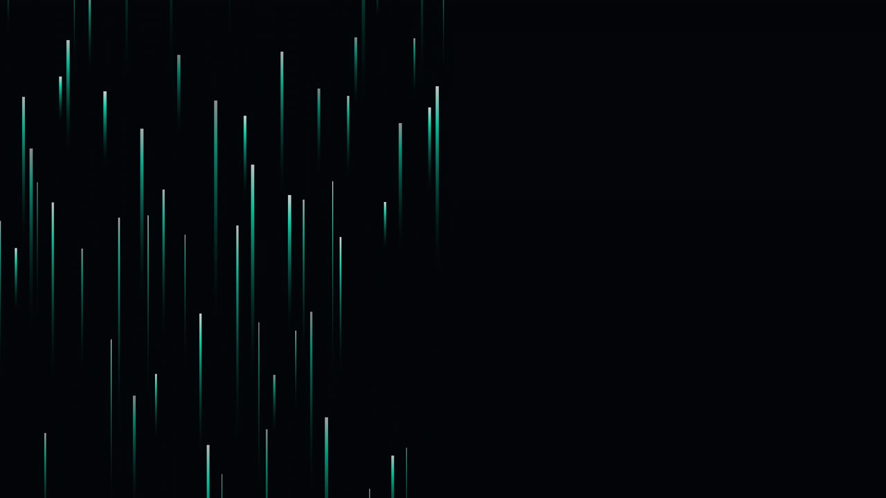 Abstract Motion Background with Glowing Teal Vertical Lines