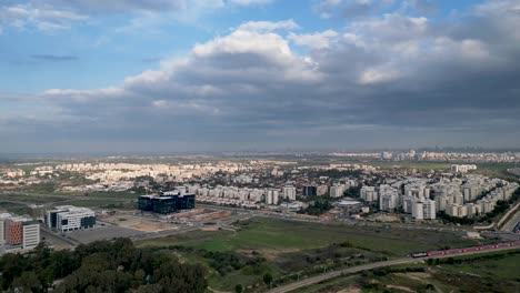 the new construction of the sports stadium-northern city of rehovot- israel- from a birds eye view- drone 4k video