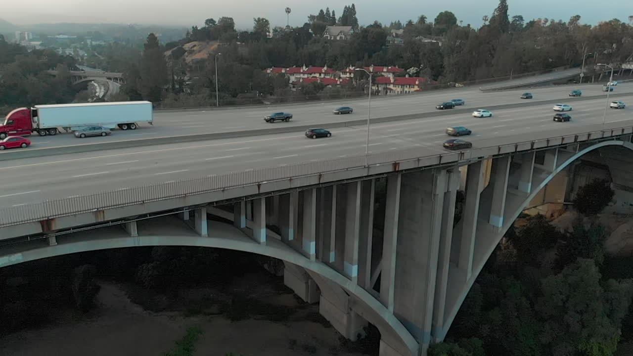 Aerial of Cars on Ventura Fwy in LA, California