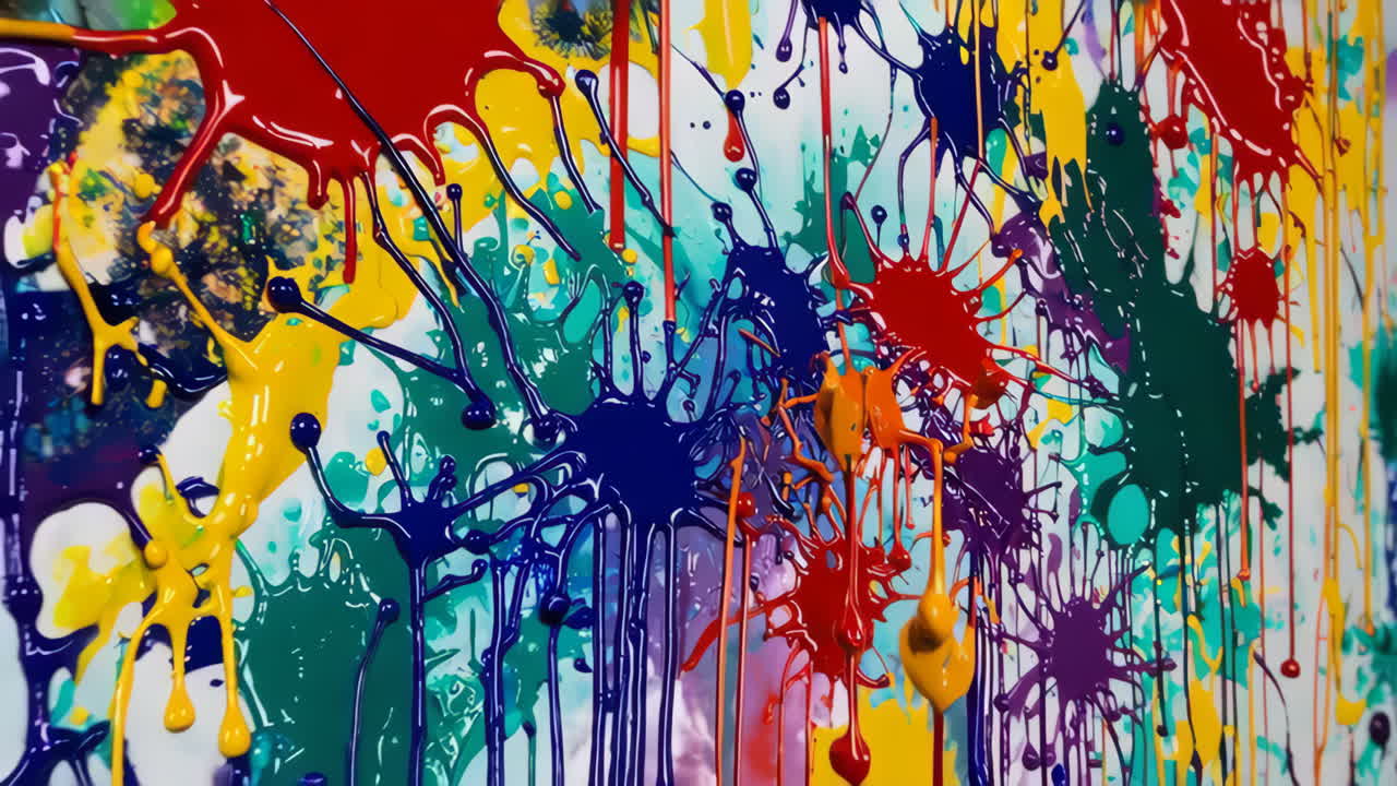 Abstract Paint Drips and Splashes