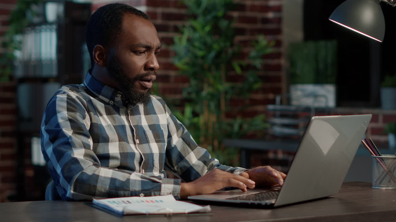 Disappointed man making mistake on stock market work
