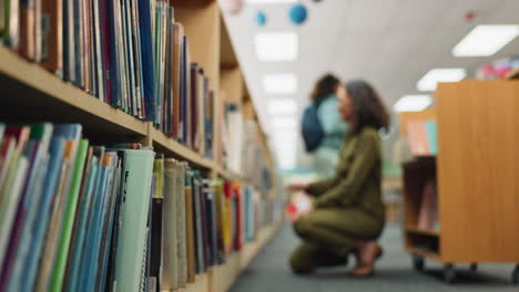 mother and child at the library