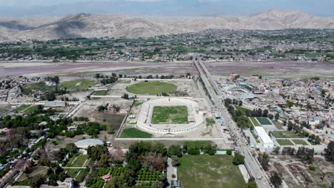 aerial views of jalalabad's sports grounds