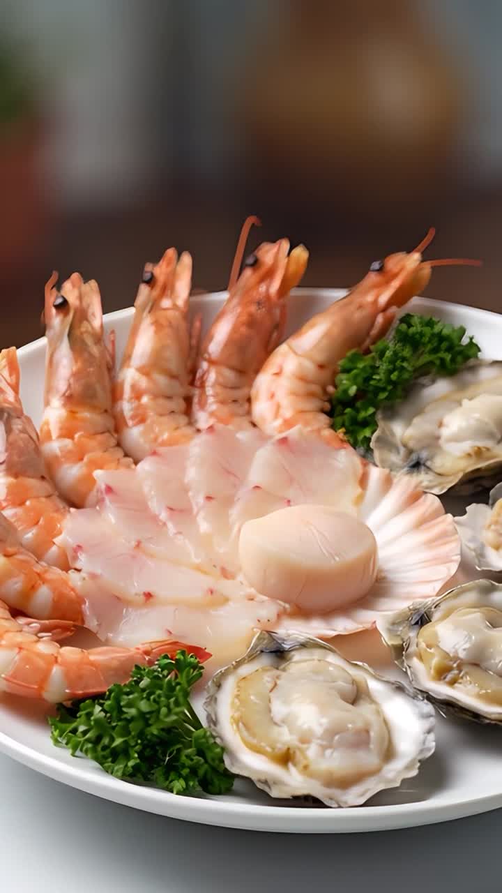 Delicious Seafood on Blurred Background