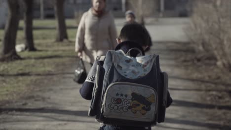 child walking to school