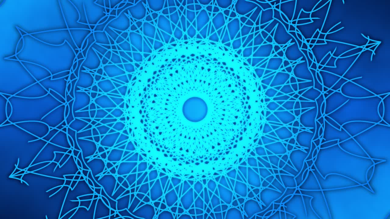 bucle de animación de arte mandala azul en un fondo degradado