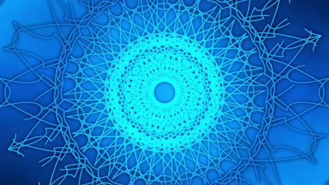 blue mandala art animation loop on a gradient background