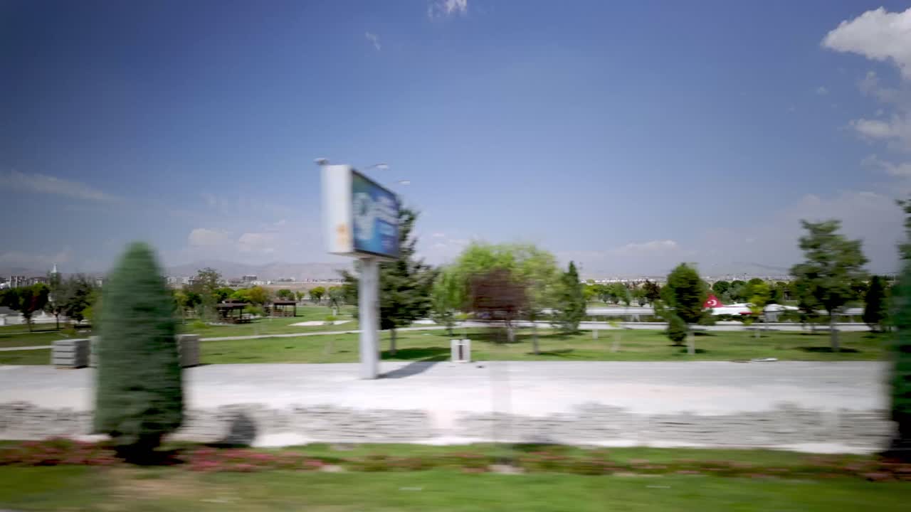 Capturing the vast, open road and arid scenery on a bus trip between Ankara and Konya, Turkey