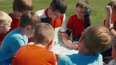 soccer mentor teaching children