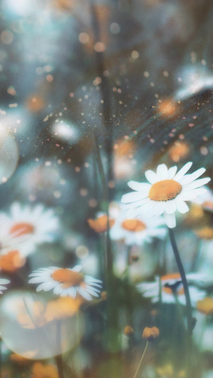Close-up of White Daisy Flowers in a Sunlit Meadow
