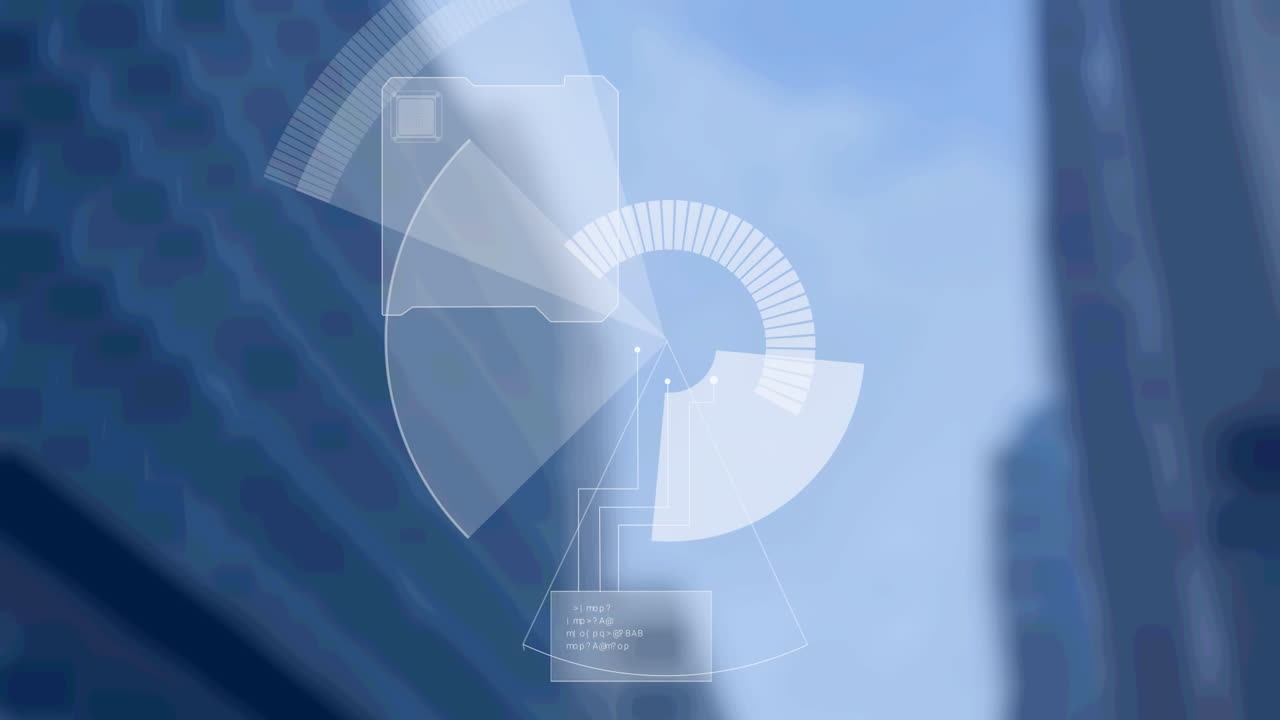 도시 의 초점 이 없는 건물 들 을 스캔 하는 범위 의 애니메이션