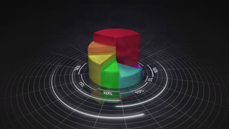 animación del procesamiento de datos sobre un fondo negro