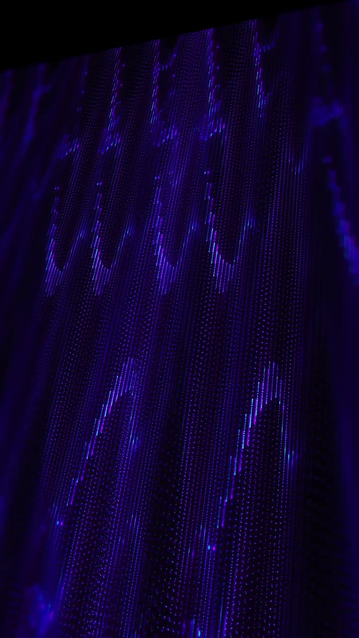 Purple digital data rain background with vertical glowing streams dotted matrix texture and dark