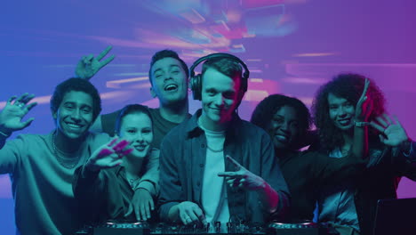 dj and his friends at the disco