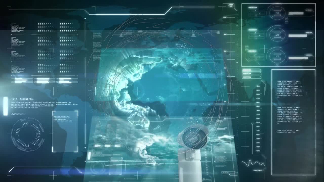 animación del globo y procesamiento de datos en pantalla