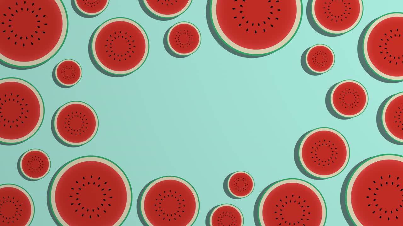 patrón de rebanadas de sandía giratorias y espacio de copia