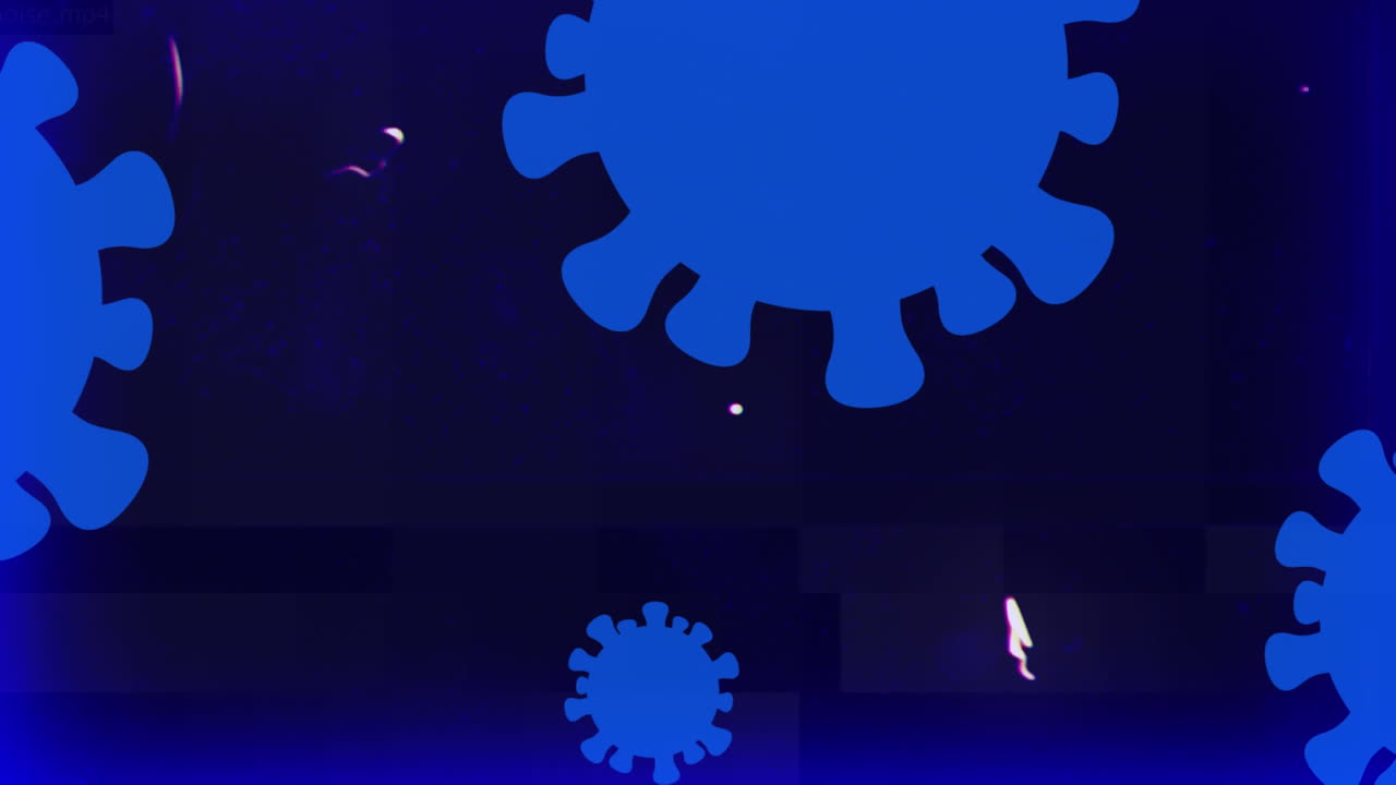 animación de las células azul covid 19 que se mueven