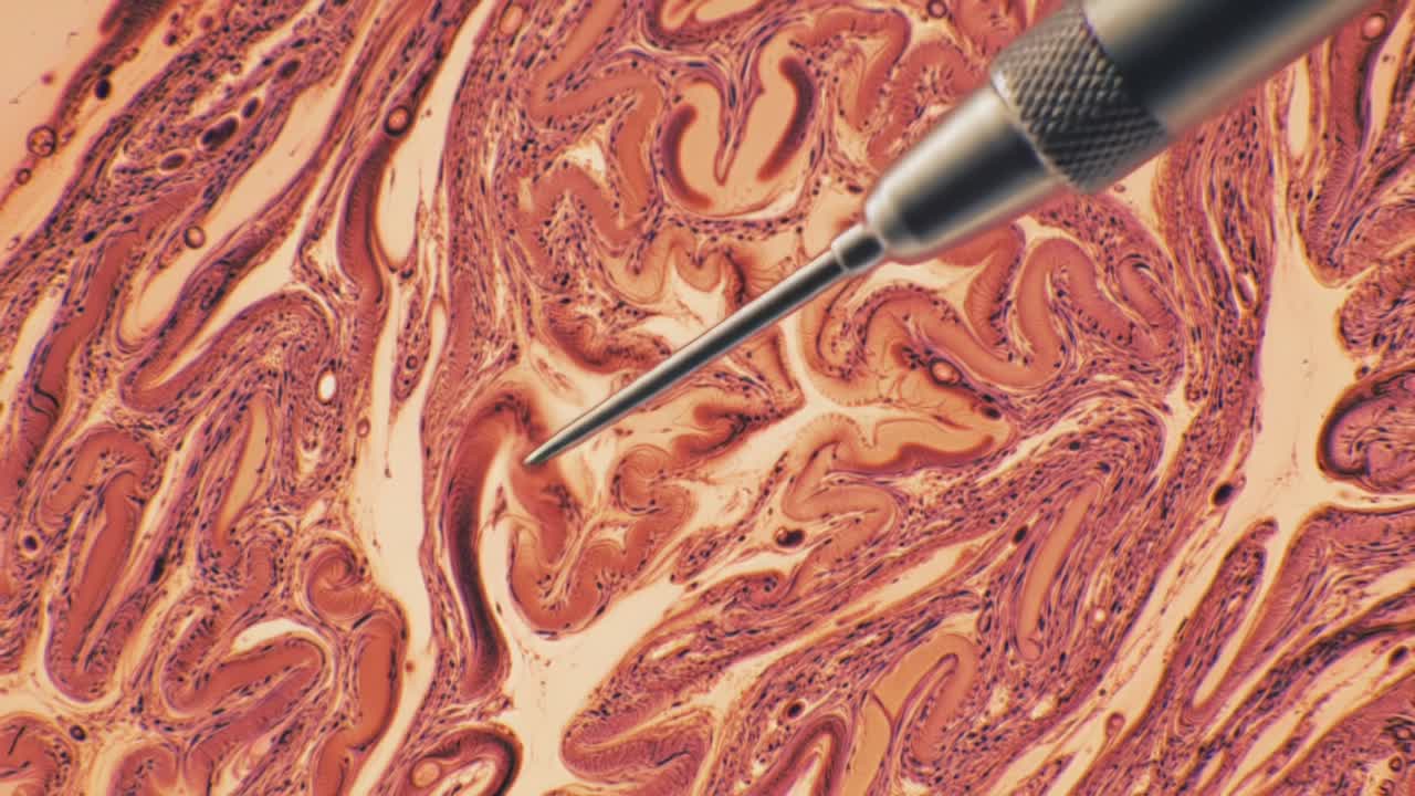 Exploring Cellular Structures: Microscopic Examination of Tissue Reveals Intricate Patterns and Textures in Detailed Imaging Techniques