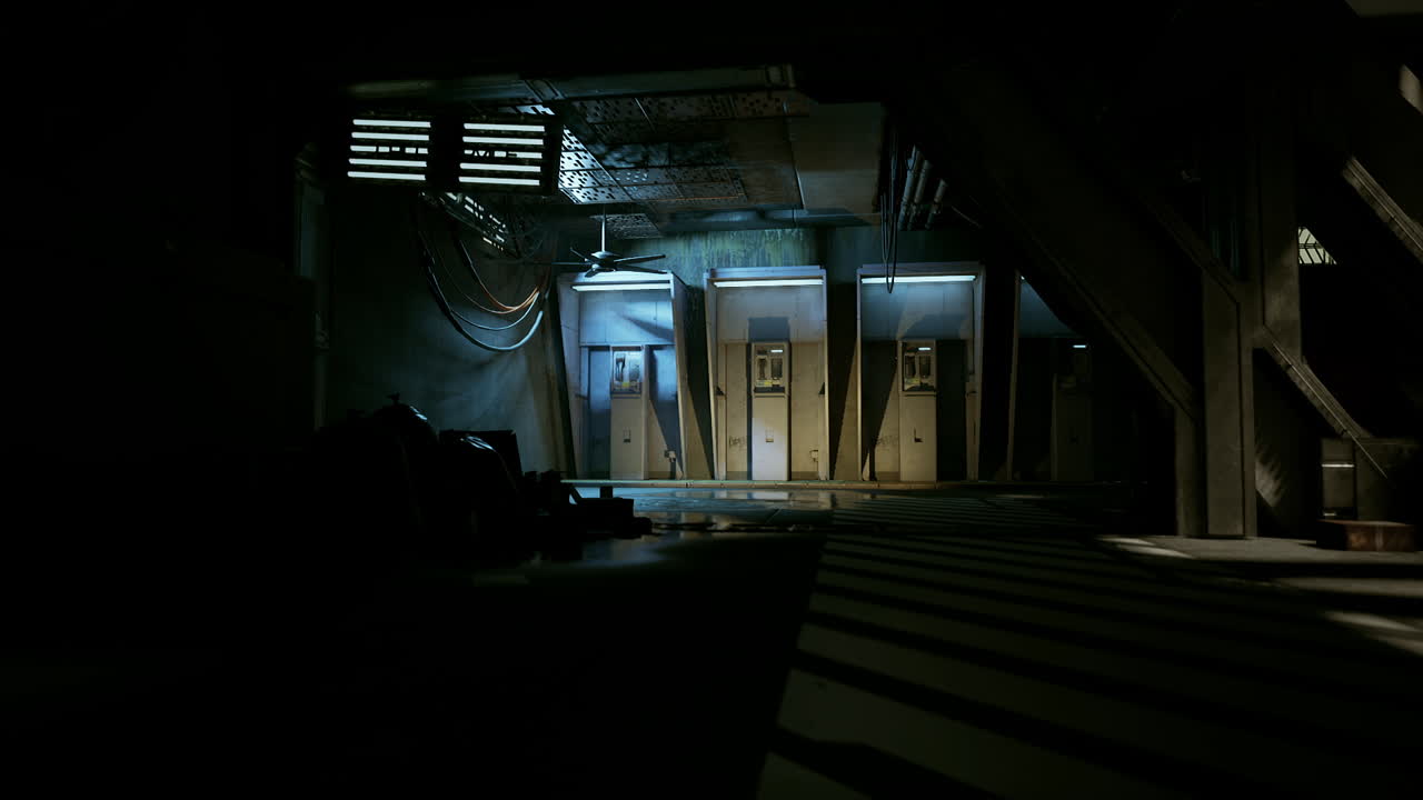 사이버 크 도시에서 어고 버려진 골목길