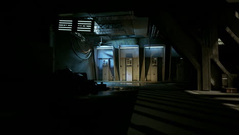 un callejón oscuro y abandonado en una ciudad cyberpunk