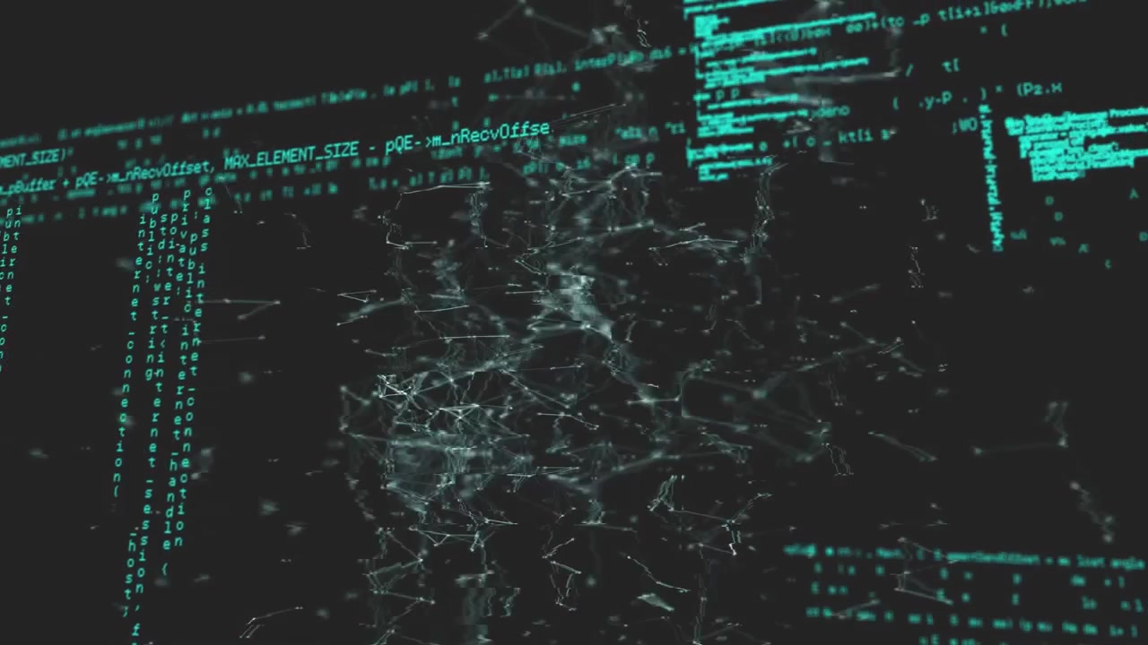 Animation of data processing and network of connections