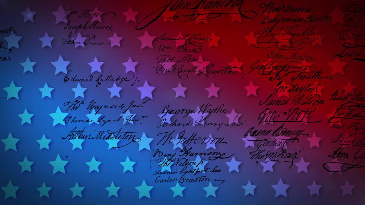 animación de estrellas sobre texto en fondo de colores