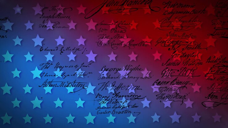 Animation of stars over text on colourful background