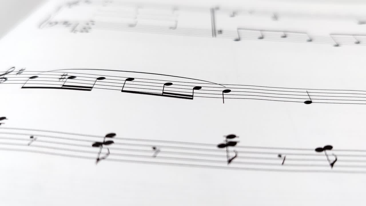 close up of musical notes on paper