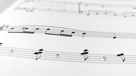 close up of musical notes on paper