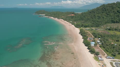 beautiful paradise drone aerial view telok melano sarawak, kampung telok melano was once a shelter during sea storms for traders from sambas, indonesia to kuching