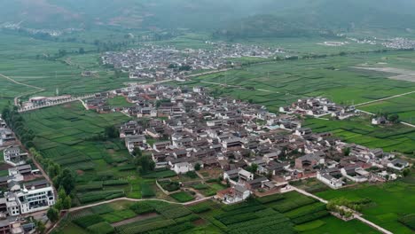 village and fields in shaxi, yunnan, china.